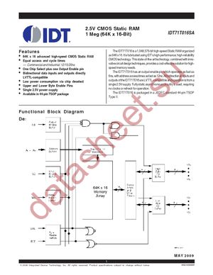 IDT71T016SA12BF datasheet  